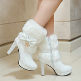 Emma | Thick-heeled mid-length women's snow boots