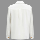Sophie | Elegant button pocket long sleeve shirt