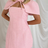 Vivienne | Tweed Mini Dress with Cape