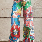Margovil Vintage Floral Print Wide Leg Pants afbeelding 3
