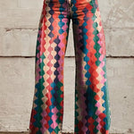 Margovil High Rise Color Block Printed Wide Leg Pants afbeelding 1