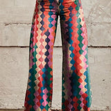 Margovil High Rise Color Block Printed Wide Leg Pants afbeelding 1