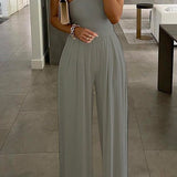 Margovil One Shoulder Sleeveless Maxi Wide Leg Jumpsuit afbeelding 3