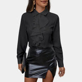 Emmy | Classic ruffle detail women's blouse