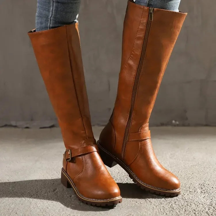 Stylish Leather Women's Boots - Lucie