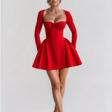 Clara Pleated Bow Mini Dress afbeelding 1