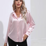 Elena | Chic Satin Long Sleeve Blouse