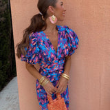 Lia | Radiant pleated style colourful dress