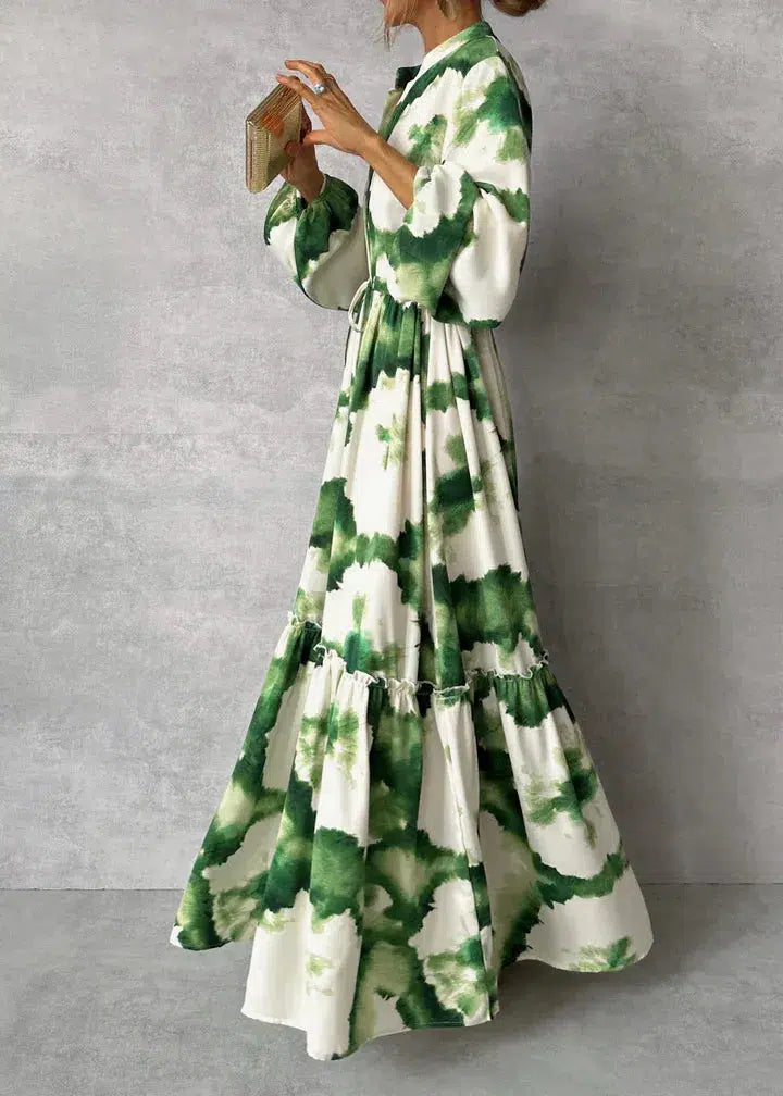 Sophia - Elegant Flowy Long Sleeve Maxi Dress