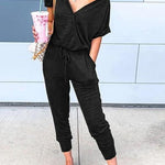 Margovil V Neck Wrap Jumpsuit with Pockets afbeelding 2
