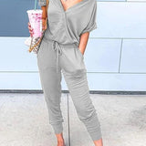 Margovil V Neck Wrap Jumpsuit with Pockets afbeelding 3