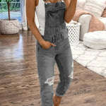 "Grace | Sleeveless Denim Jumpsuit - Casual Chic Style"
