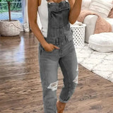 "Grace | Sleeveless Denim Jumpsuit - Casual Chic Style"