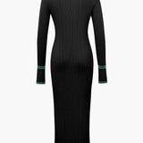Mia | Contrast Trim Button-Down Knitted Dress