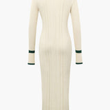 Mia | Contrast Trim Button-Down Knitted Dress