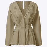 Mia | Chic and flowy pleated long sleeve shirt