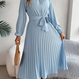 Elena | Elegant stand-up collar women's dress