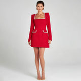 Celeste | Pearl Embellished Mini Dress