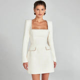 Celeste | Pearl Embellished Mini Dress
