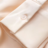 Emma | Timeless ruched satin long sleeve shirt
