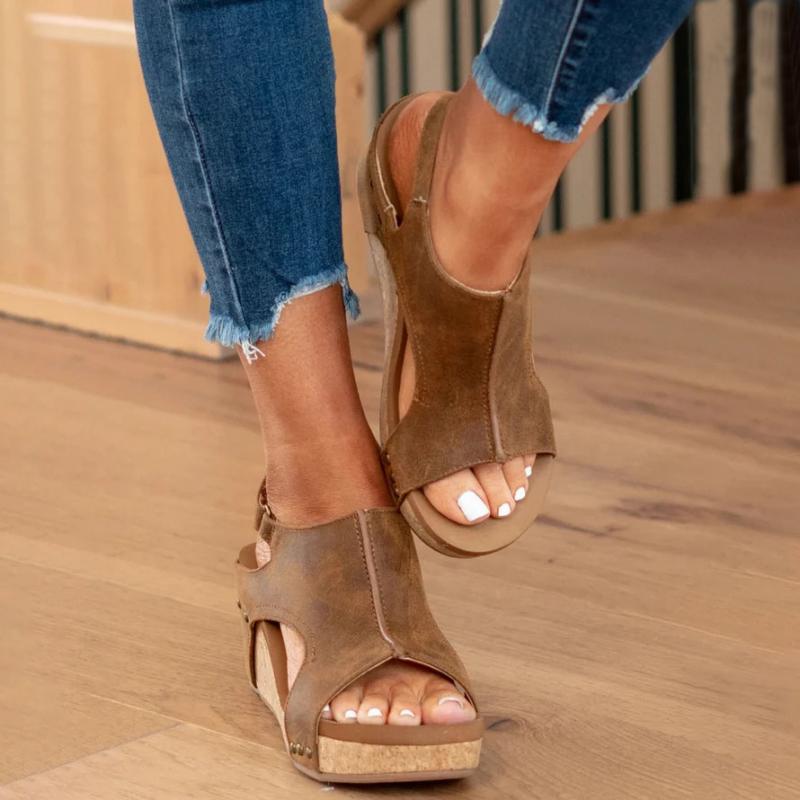 Bea Comfortable Leather Ladies Sandals - Extra Support