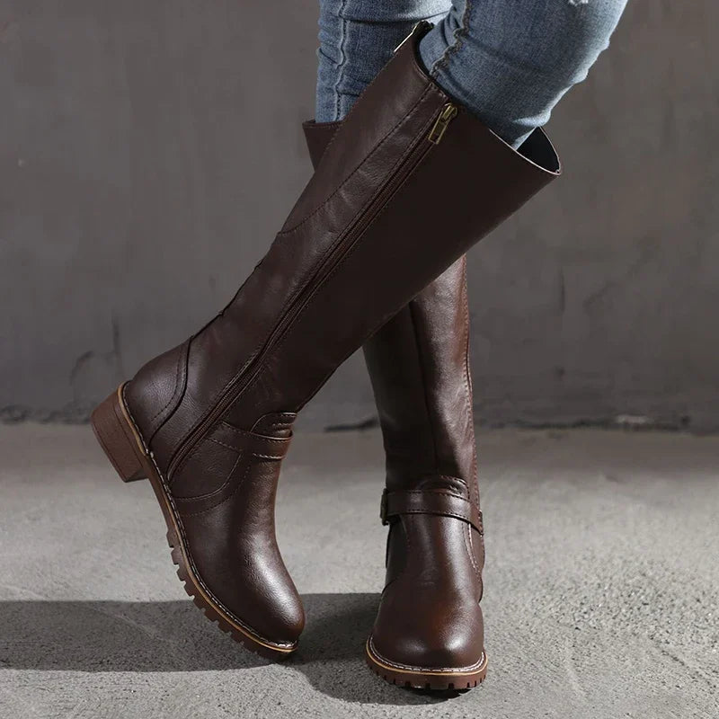 Stylish Leather Women's Boots - Lucie