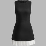 Bella | Pleated Colourblock Mini Dress