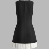 Bella | Pleated Colourblock Mini Dress
